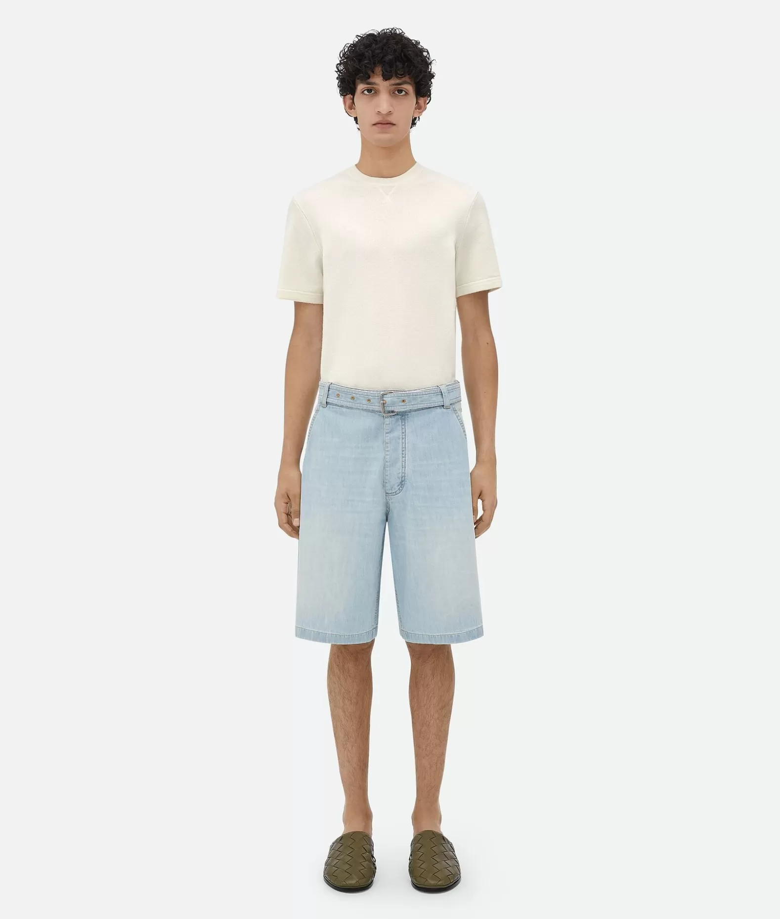 Denim | Pantaloni E Shorts^Bottega Veneta Short In Denim Light bleach