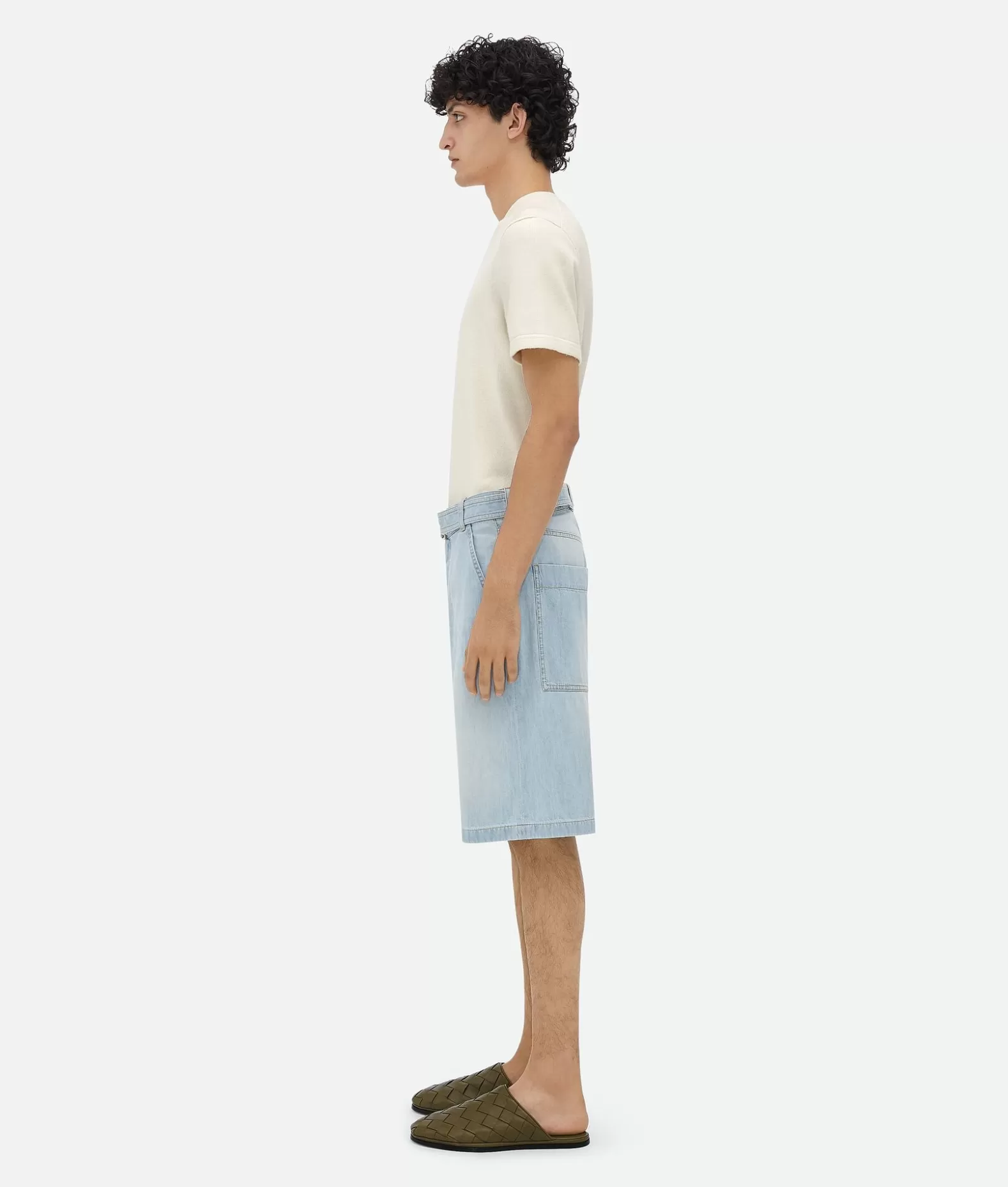 Denim | Pantaloni E Shorts^Bottega Veneta Short In Denim Light bleach