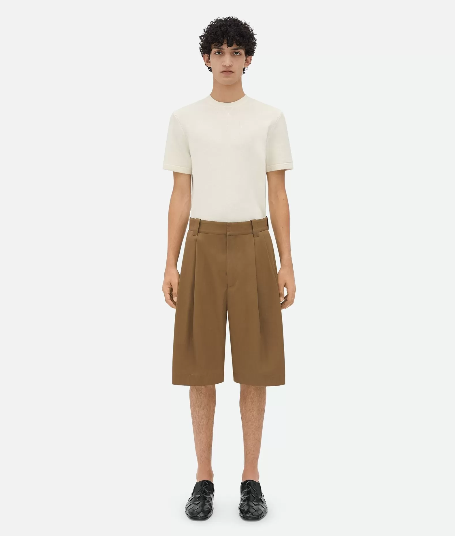 Pantaloni E Shorts^Bottega Veneta Short In Gabardine Di Cotone Dark sand