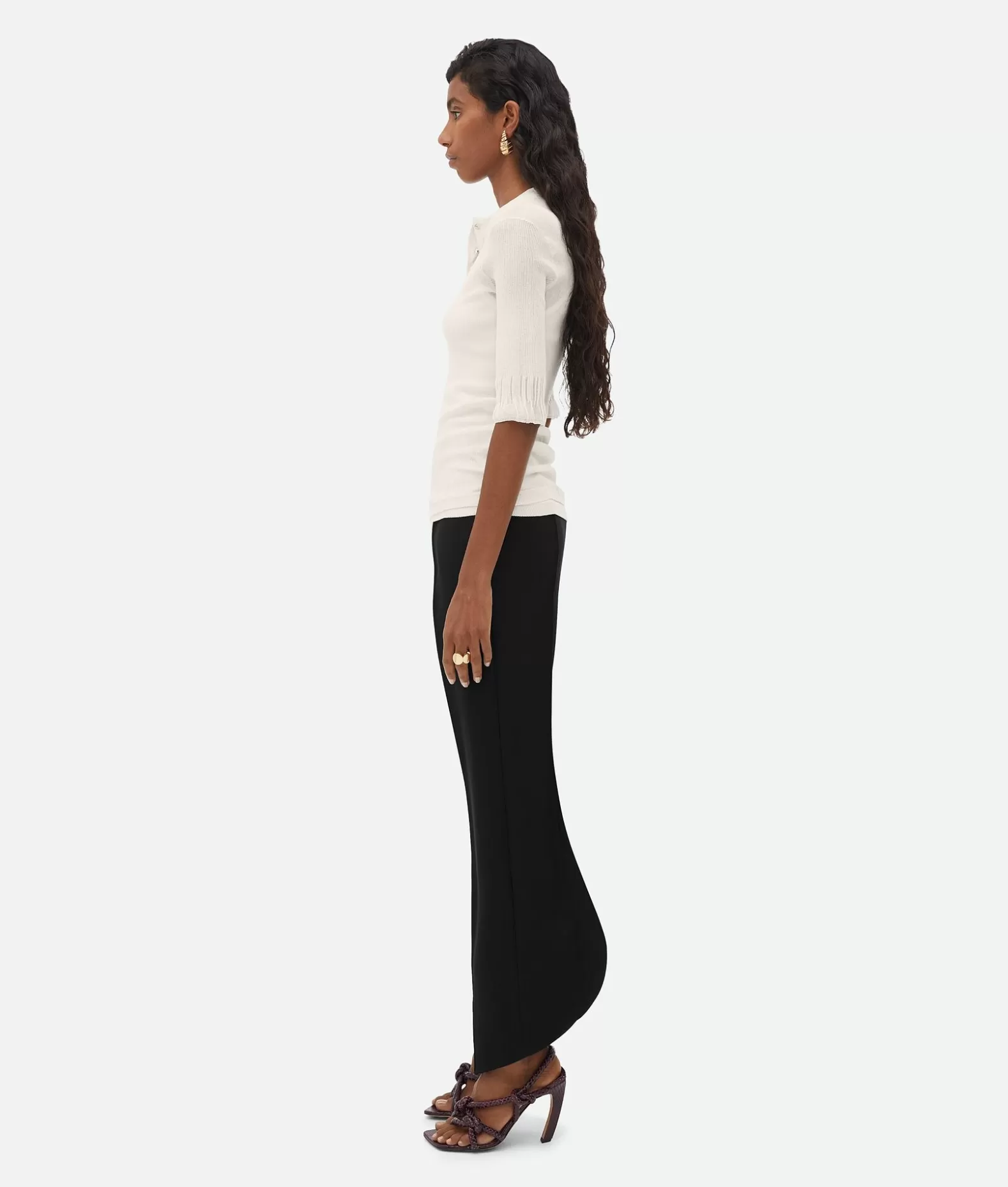 Top E T-Shirts^Bottega Veneta Top In Cotone Leggero Dal Taglio Slim Chalk