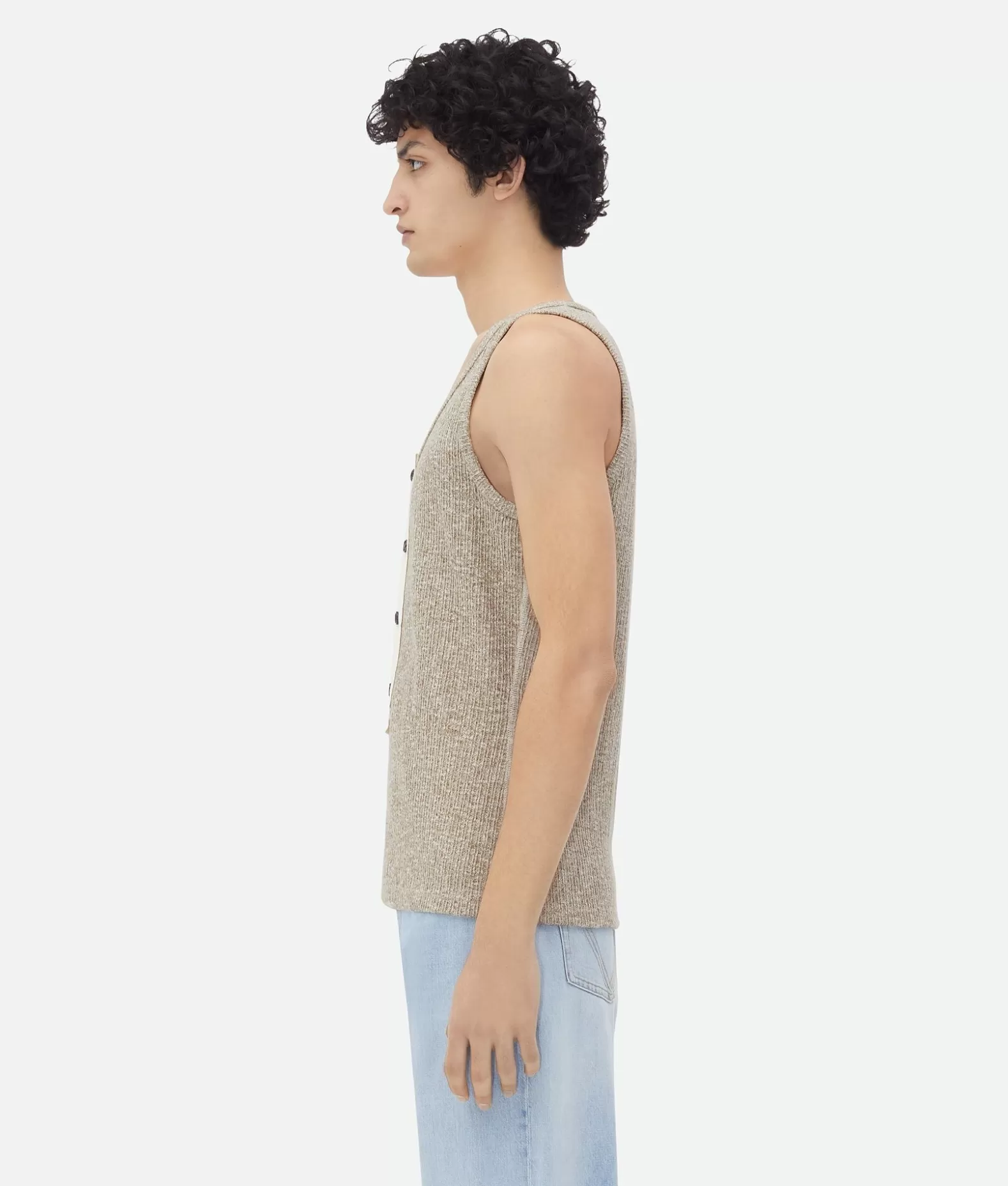 T-Shirt^Bottega Veneta Top In Jersey Di Jersey Di Cotone Mouliné Beige/white