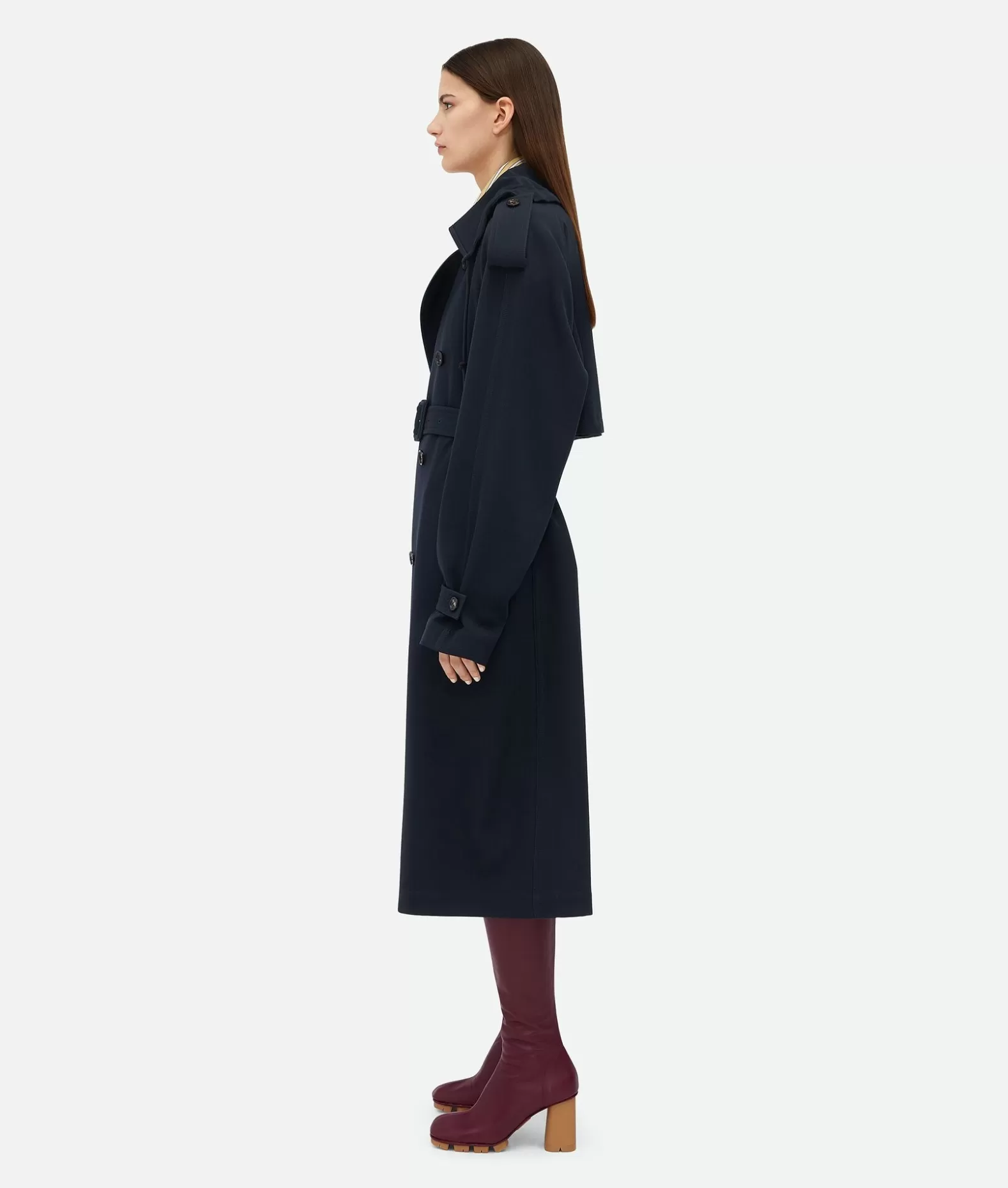 Cappotti^Bottega Veneta Trench In Gabardine Di Lana Midnight blue