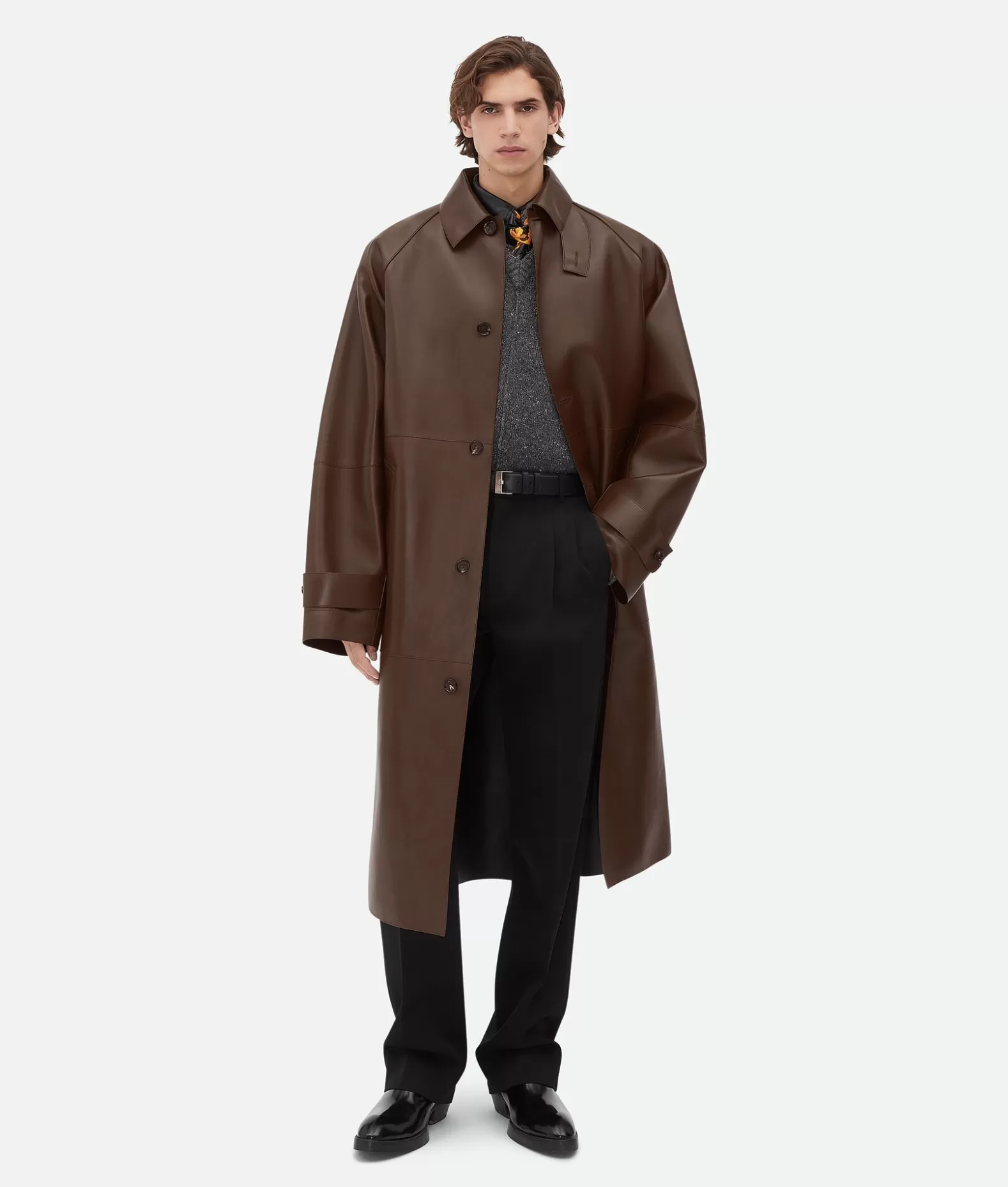 Pelle | Cappotti^Bottega Veneta Trench In Pelle Doppiata Tobacco