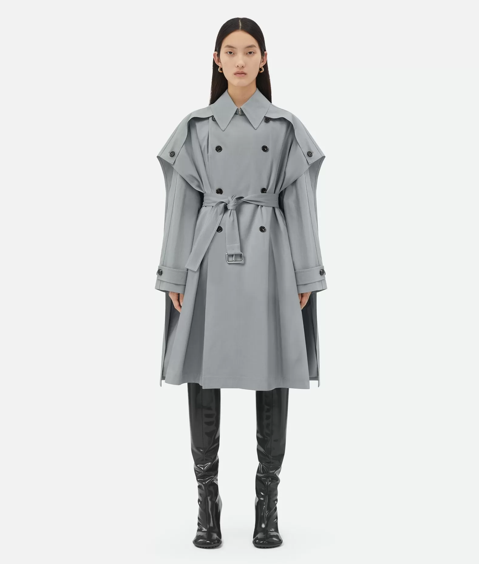 Cappotti^Bottega Veneta Trench-Mantella In Cotone Vapor