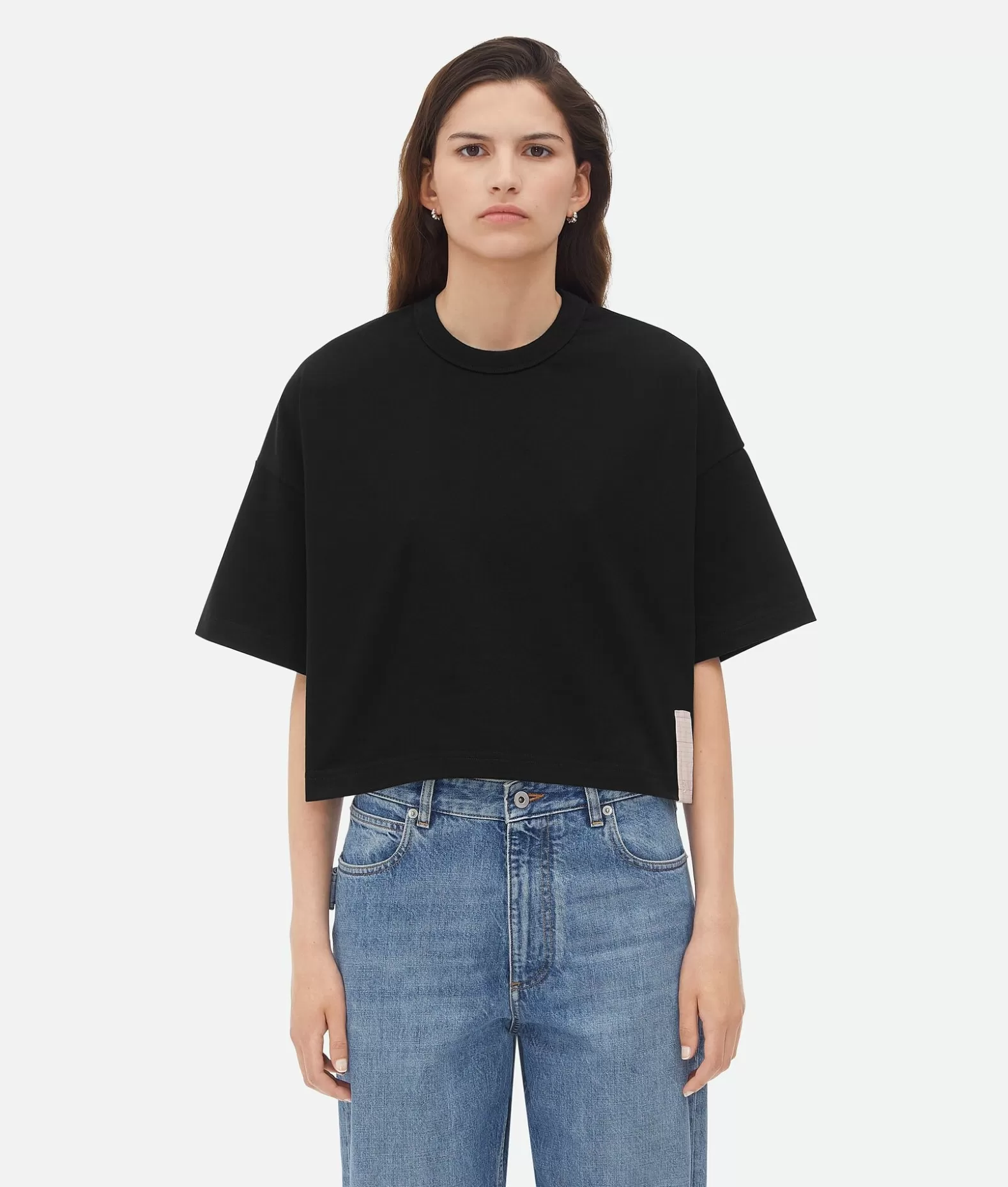 Top E T-Shirts^Bottega Veneta T-shirt Crop In Jersey Di Cotone Pima Black