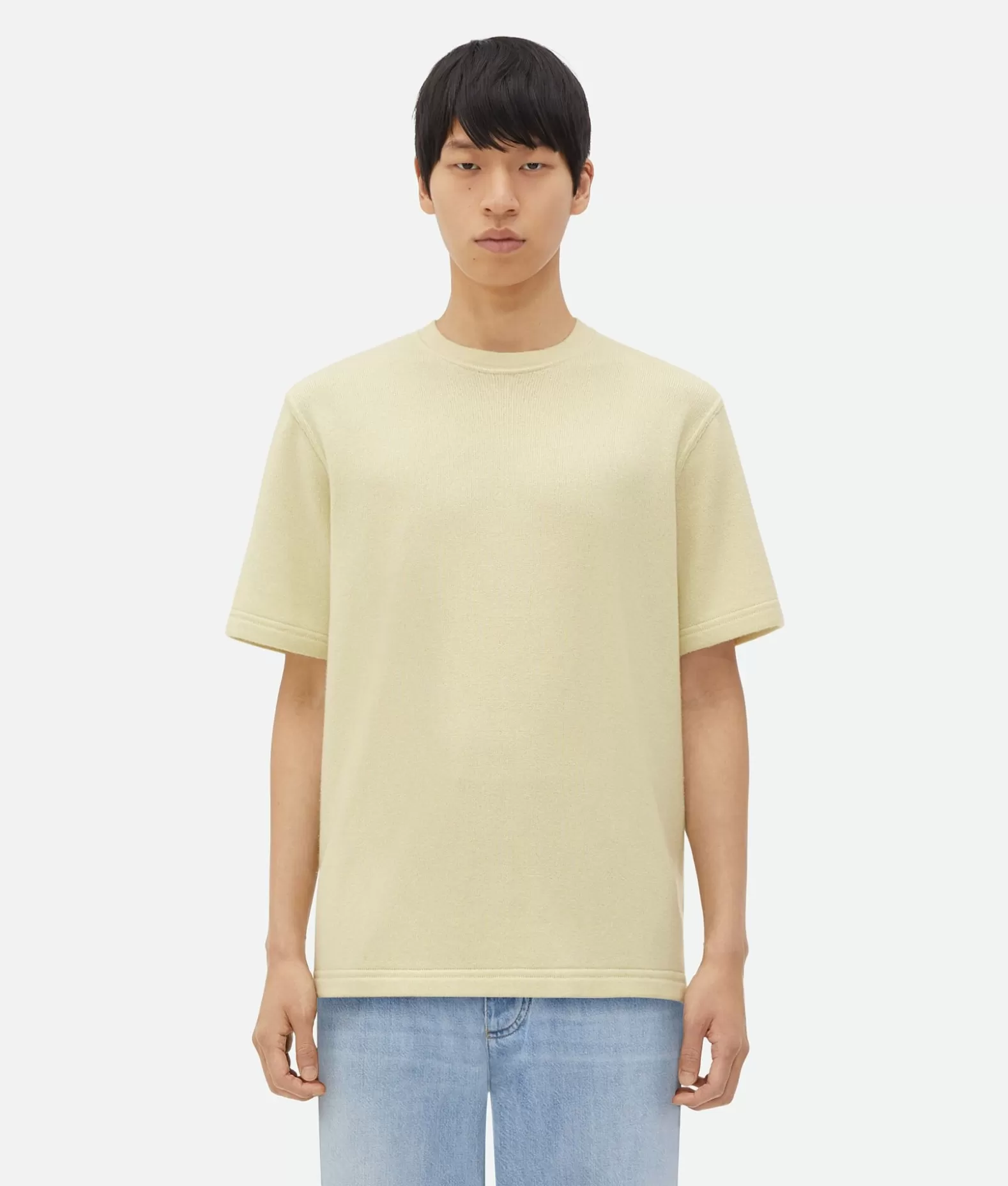 T-Shirt^Bottega Veneta T-Shirt In Cashmere Dal Taglio Morbido Frosting