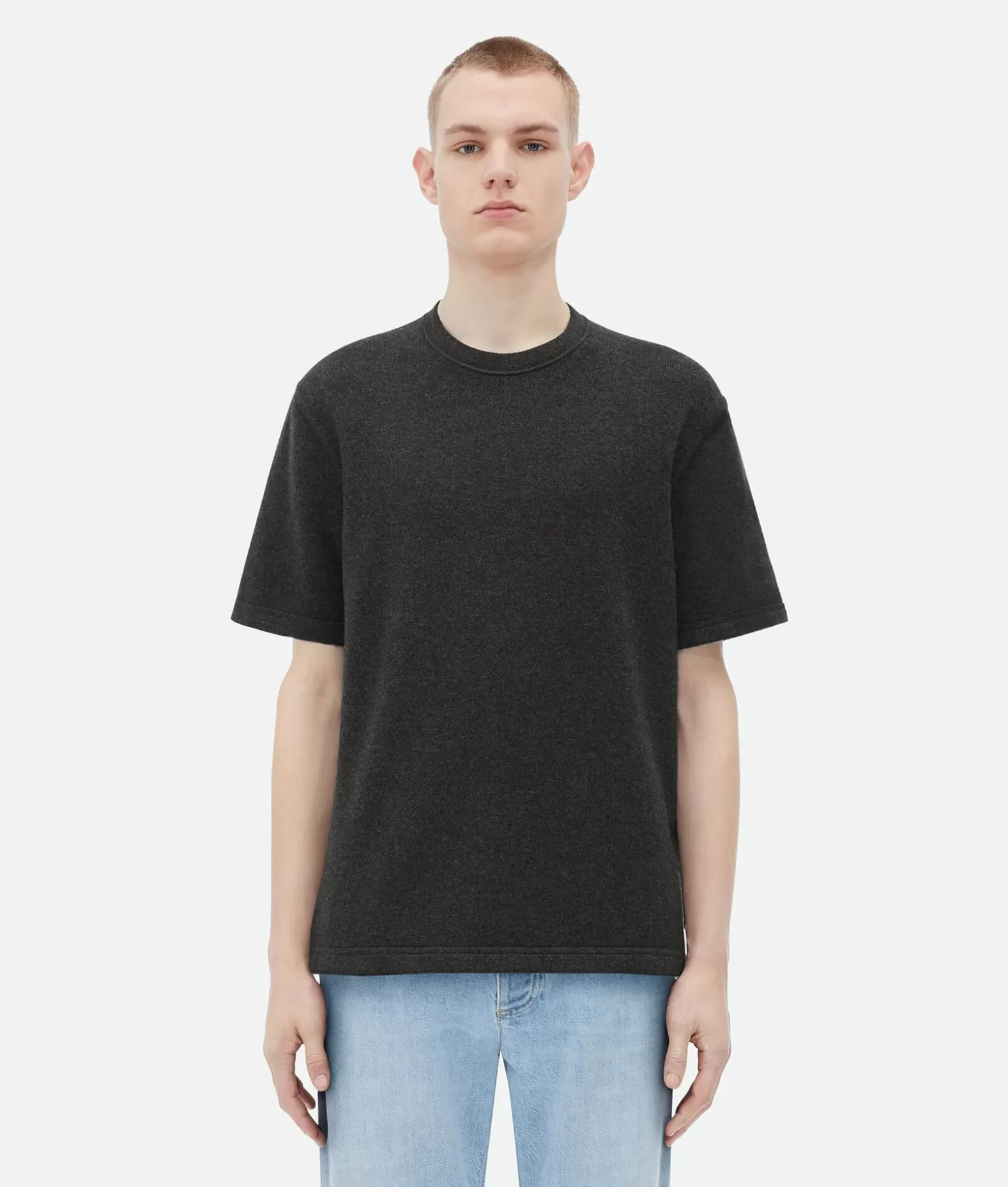 Maglieria | T-Shirt^Bottega Veneta T-Shirt In Cashmere Dal Taglio Morbido Charcoal melange
