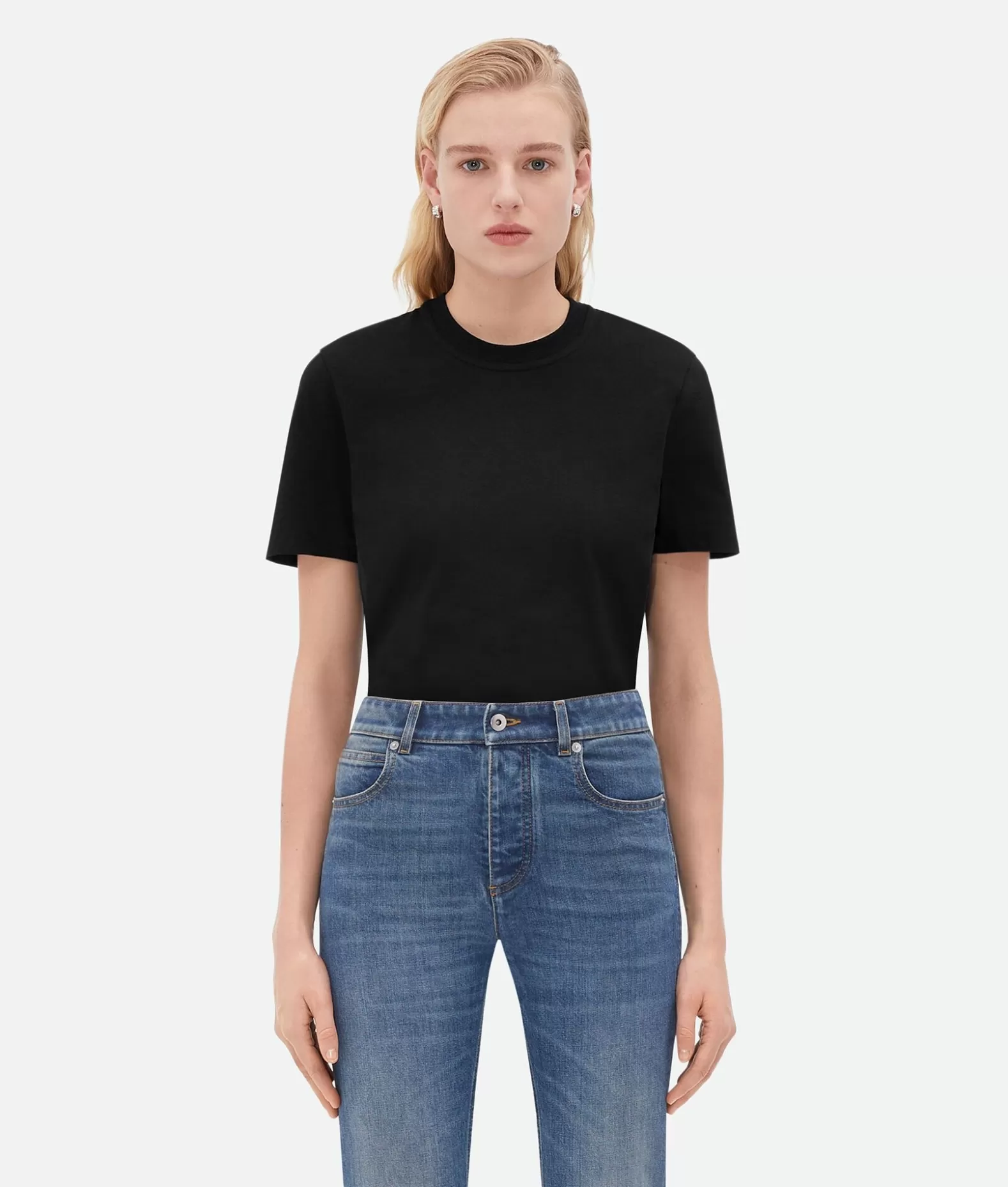 Top E T-Shirts^Bottega Veneta T-Shirt In Cotone Leggero Black