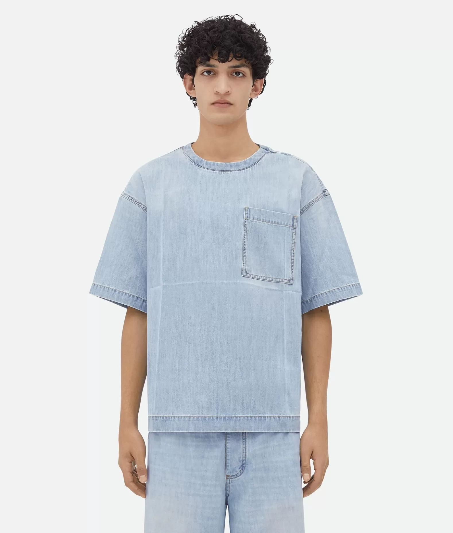 Denim^Bottega Veneta T-shirt In Denim Light bleach