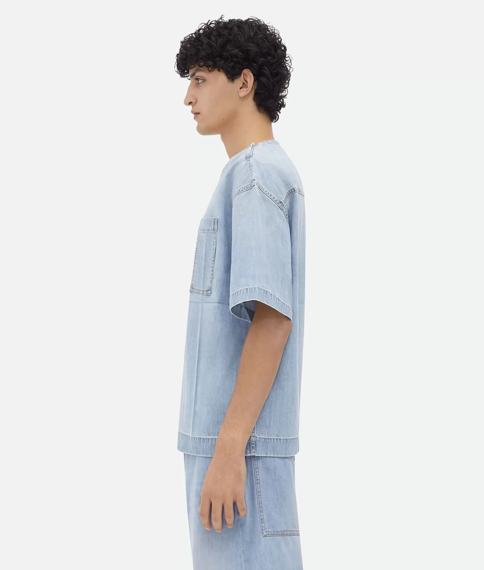 Denim^Bottega Veneta T-shirt In Denim Light bleach