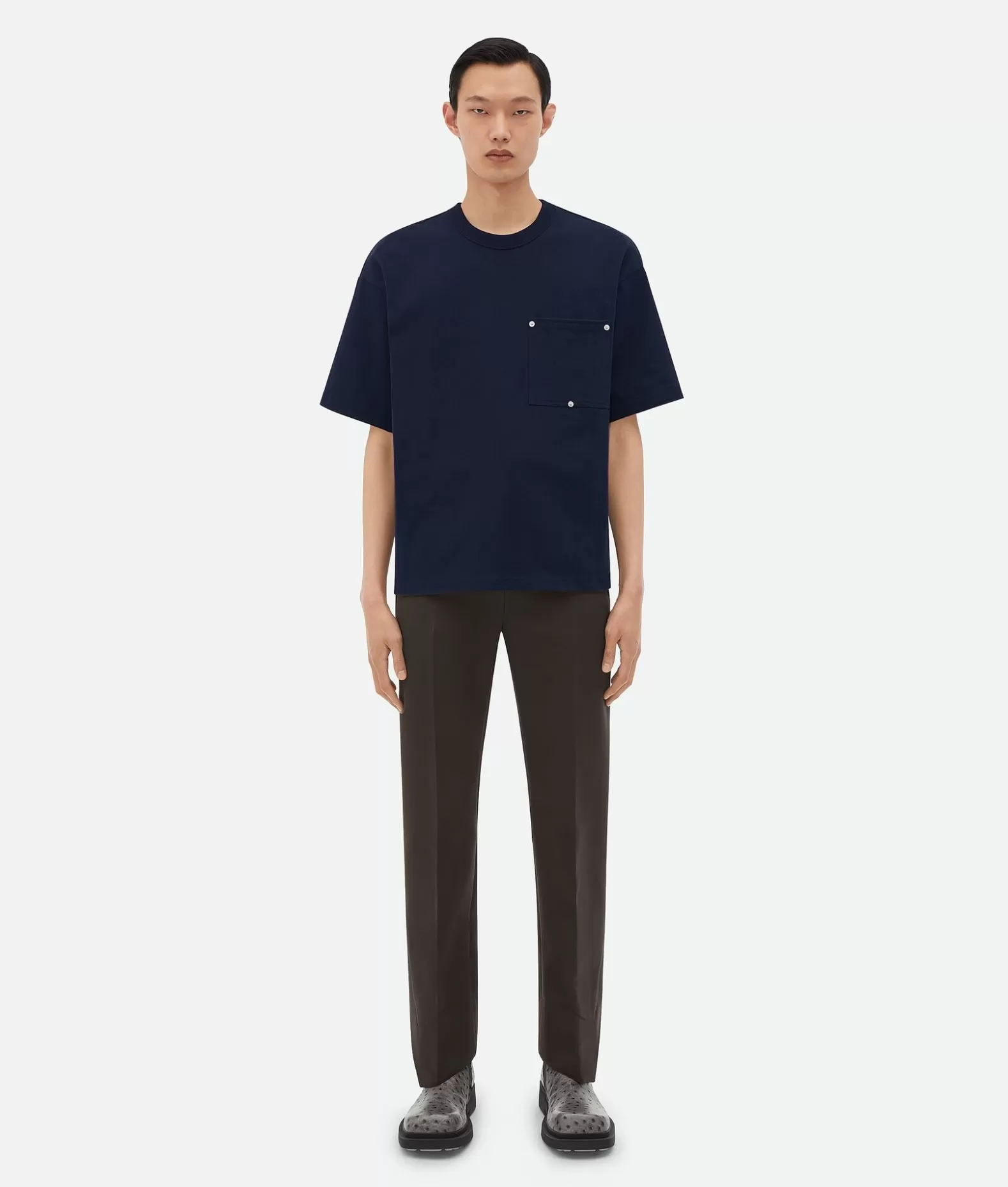 T-Shirt^Bottega Veneta T-Shirt In Jersey Pesante Dal Taglio Morbido Navy
