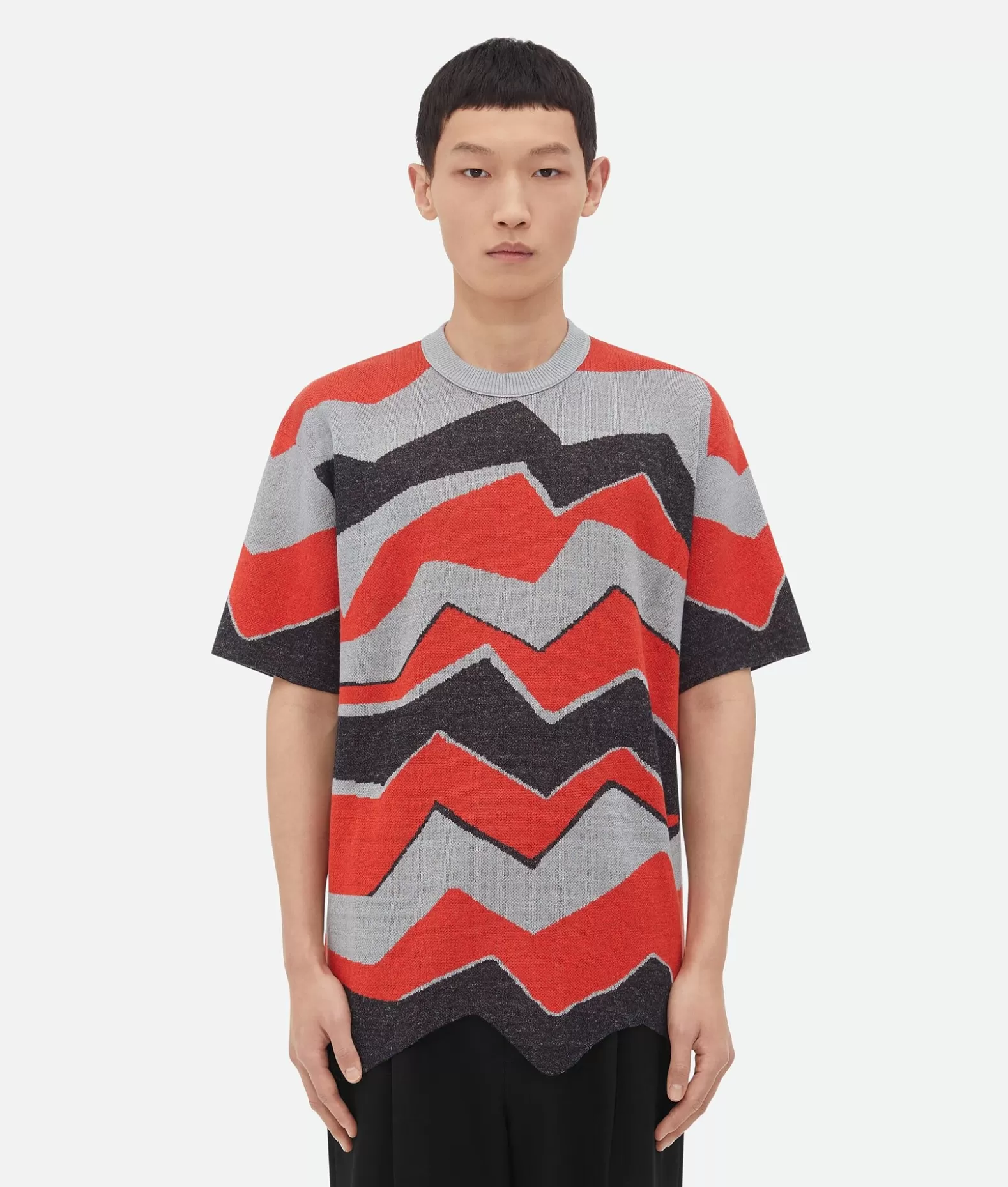 T-Shirt^Bottega Veneta T-shirt In Maglia Jacquard A Zig Zag Tulip