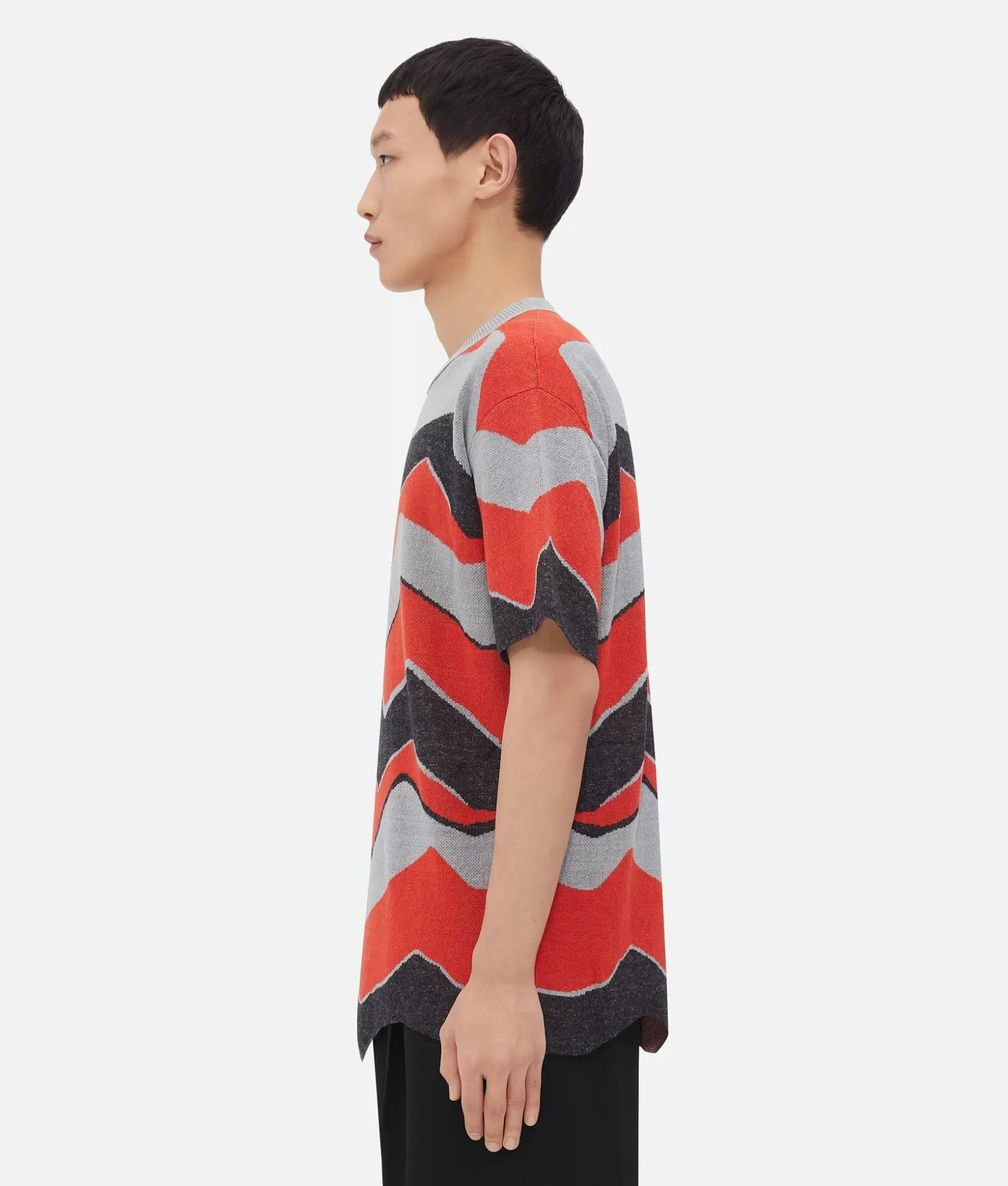 T-Shirt^Bottega Veneta T-shirt In Maglia Jacquard A Zig Zag Tulip