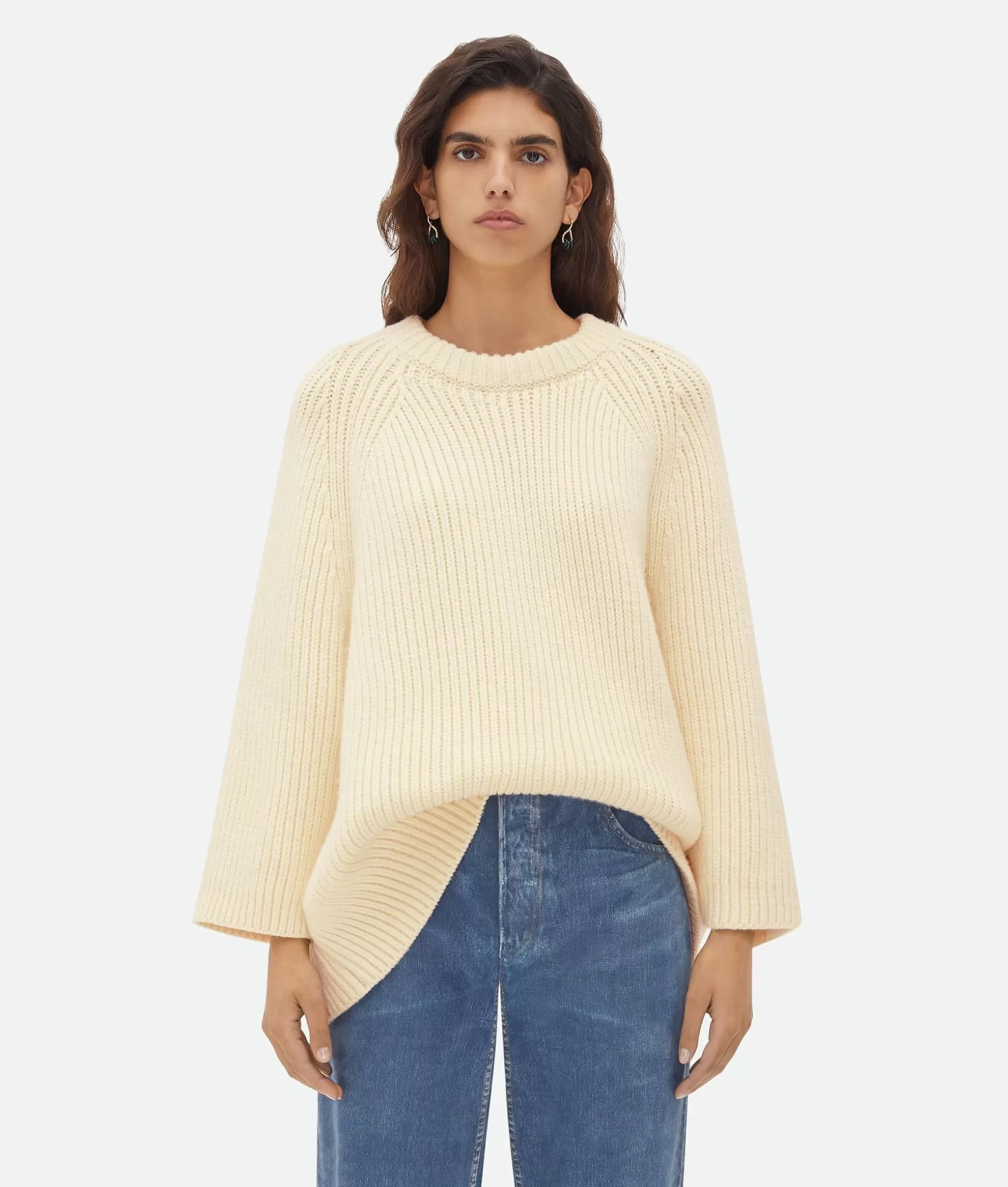 Maglieria^Bottega Veneta T-shirt Oversized In Lana E Cashmere Dove